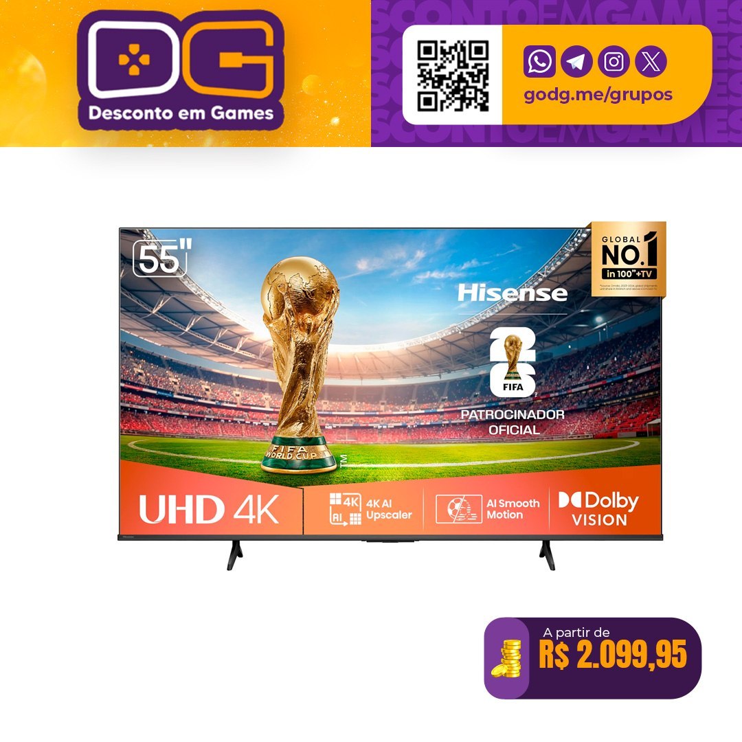 Hisense Smart TV 4K 55" Polegadas 55A6NV