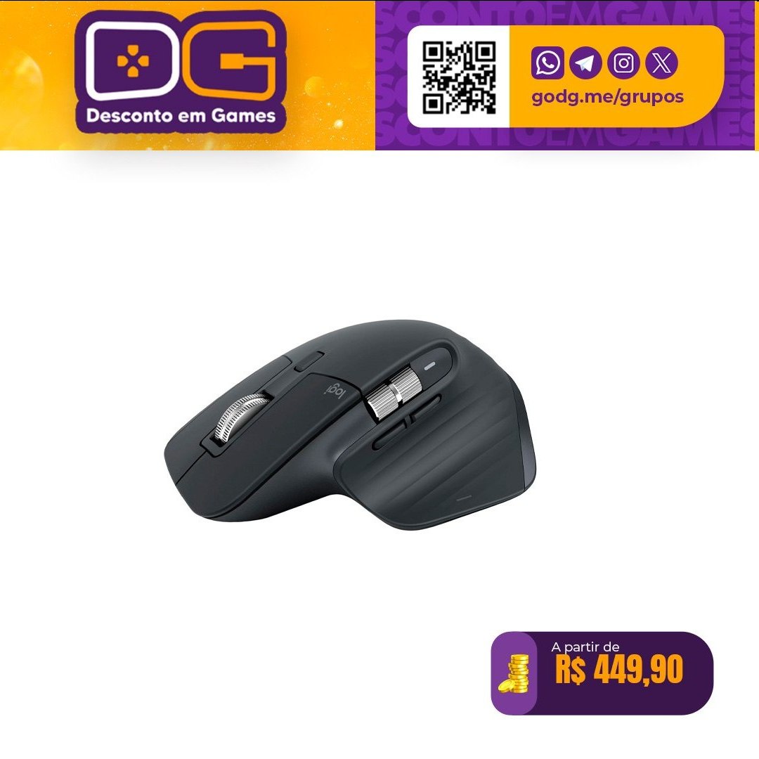 Mouse sem fio Logitech MX Master 3S - Grafite