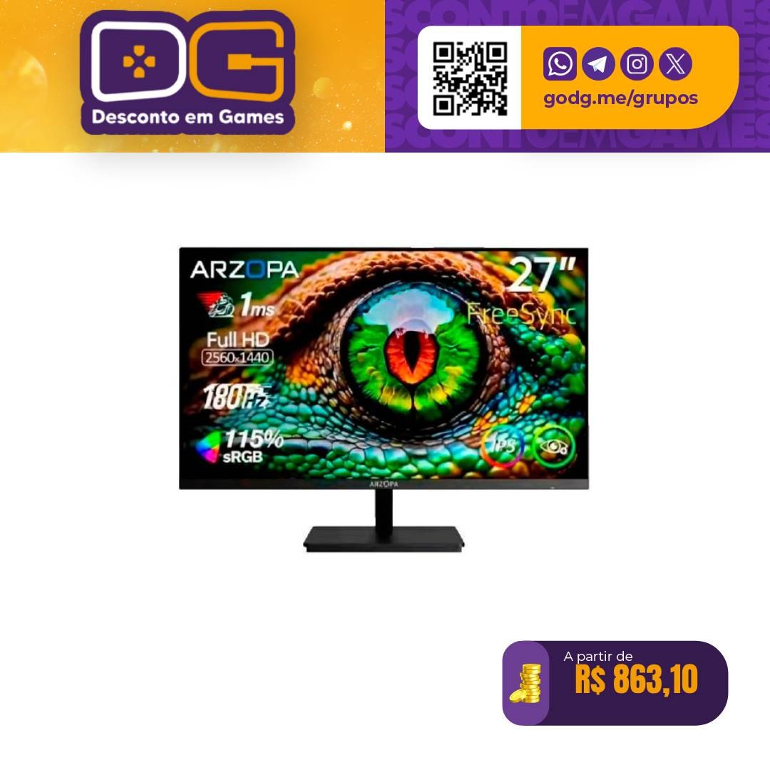 Monitor Gamer ARZOPA 27" QHD 180hz IPS 1ms M1RC