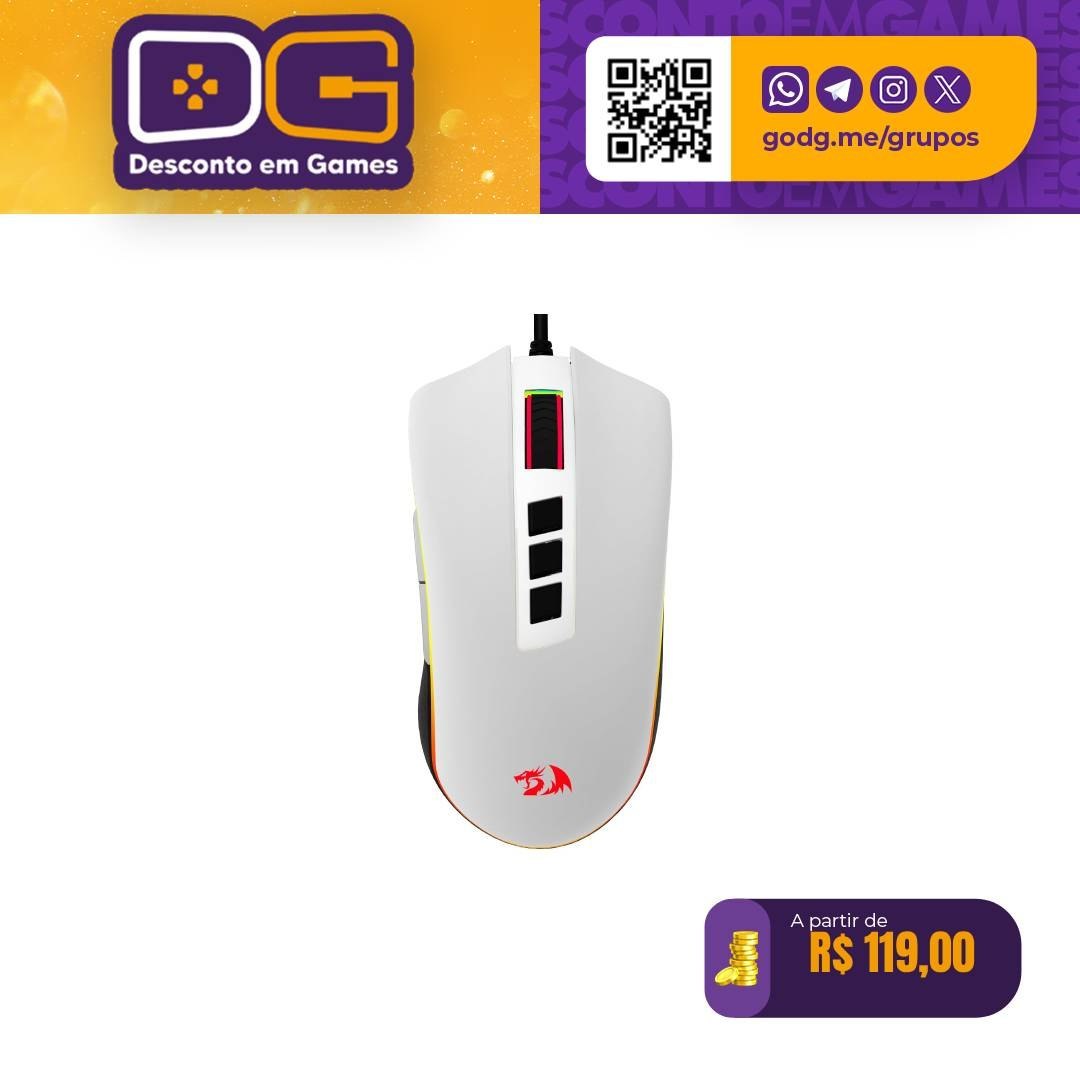 Mouse Gamer Redragon Cobra V2 Cypher RGB – Branco/Preto