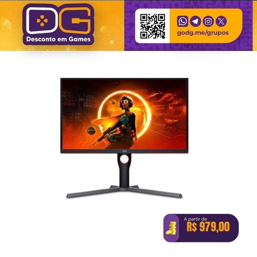 Monitor Gamer AOC DESTINY 25" 240Hz 0,5ms FreeSync Premium 25G3ZM (Amazon)