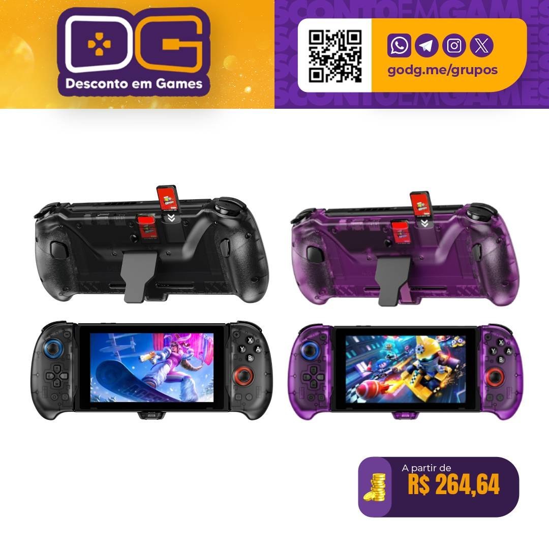 Controles para modo Portátil para Switch 1 e Oled NexiGo Hall Effect - Roxo