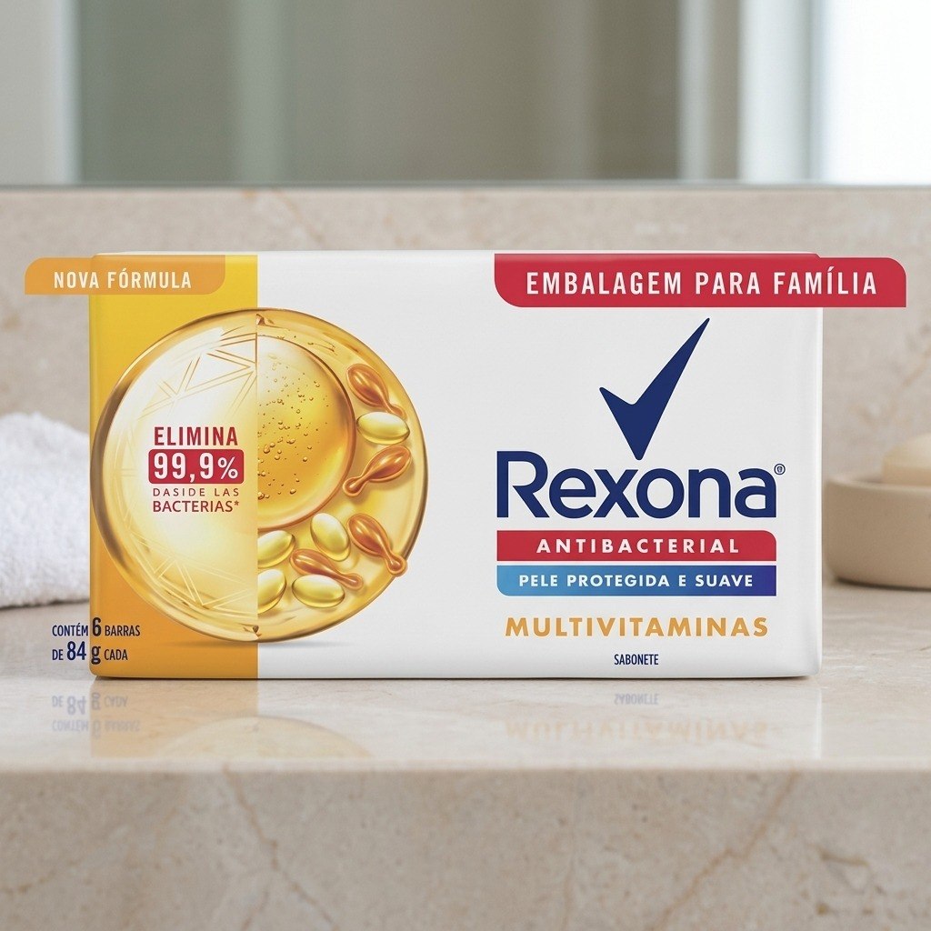 Pack 06 un. Sabonete Em Barra Rexona Multivitaminas 84g