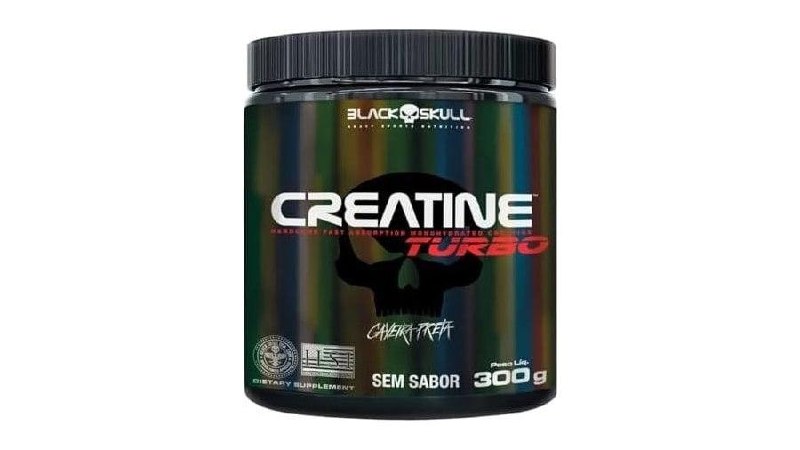 Creatine Turbo – sem sabor - Pote 300g - Black Skull