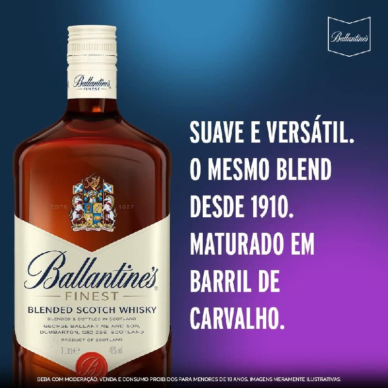 Whisky Ballantine's Finest Blended Escocês - 1 Litro